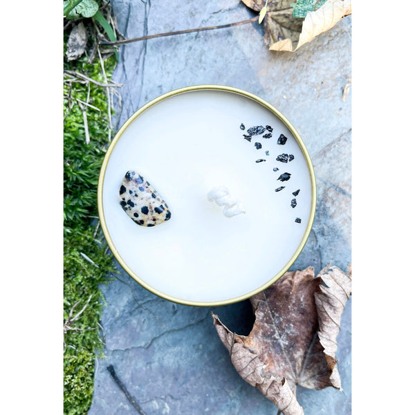 crystal coconut wax candle