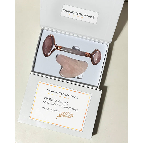 Emanate Restore Gua Sha + Facial Roller Set
