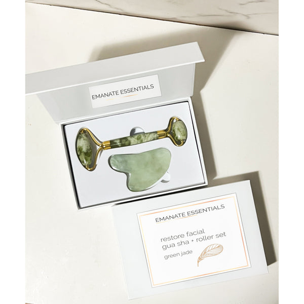 Emanate Restore Gua Sha + Facial Roller Set