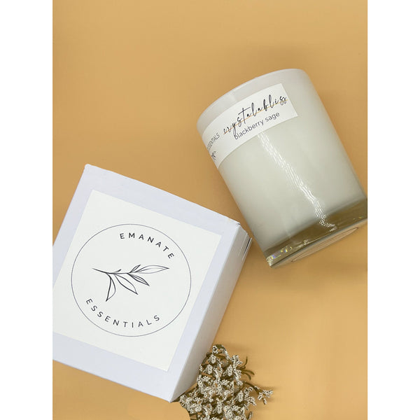 Dark Khaki Lavender Luxe Verre Blanc Candle